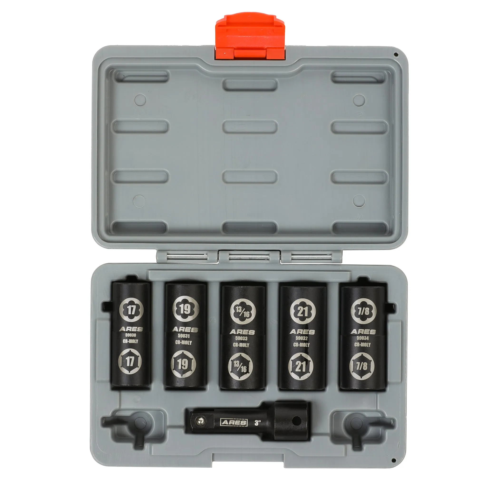 ARES 59035 - 1/2-Inch Drive 6pc Standard Hex and Damaged Lug Nut Flip Socket Set