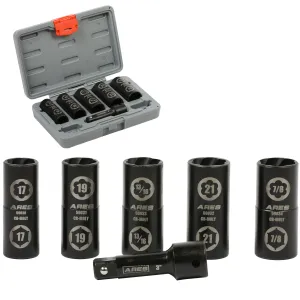 ARES 59035 - 1/2-Inch Drive 6pc Standard Hex and Damaged Lug Nut Flip Socket Set