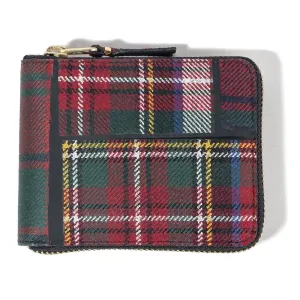 COMME des GARÇONS SA7100 Tartan Patchwork Classic Wallet / Red