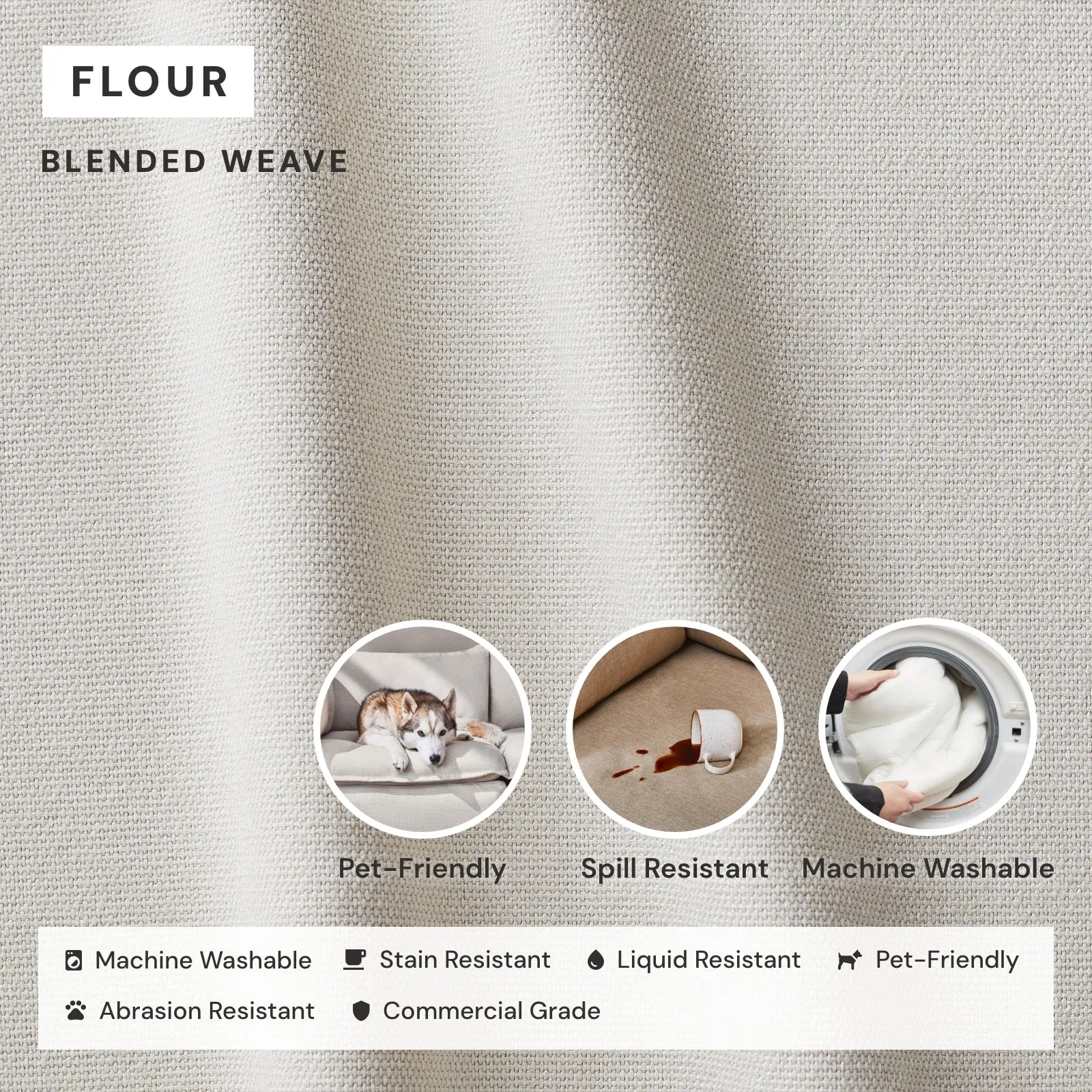 Elevate Comfort Layer Set for Armchair & Ottoman | Blended Weave in Flour