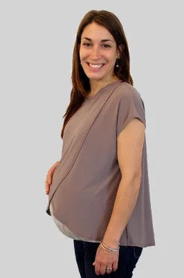 Flip Crossover Nursing Top - Beige *Blowout Sale