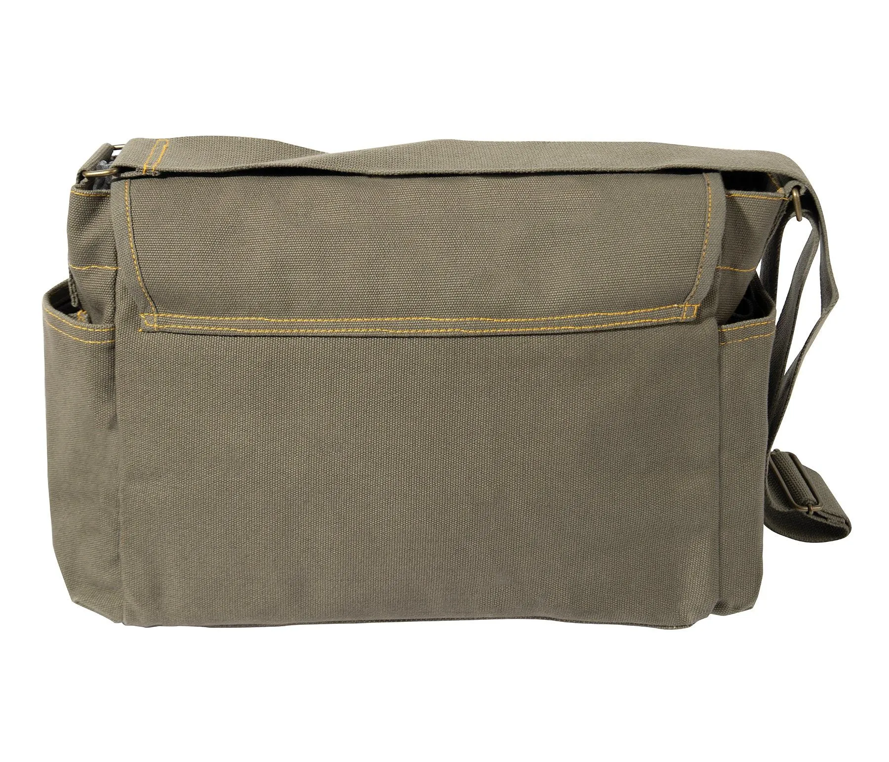 Heavyweight Canvas Classic Messenger Bag With Military Stencil