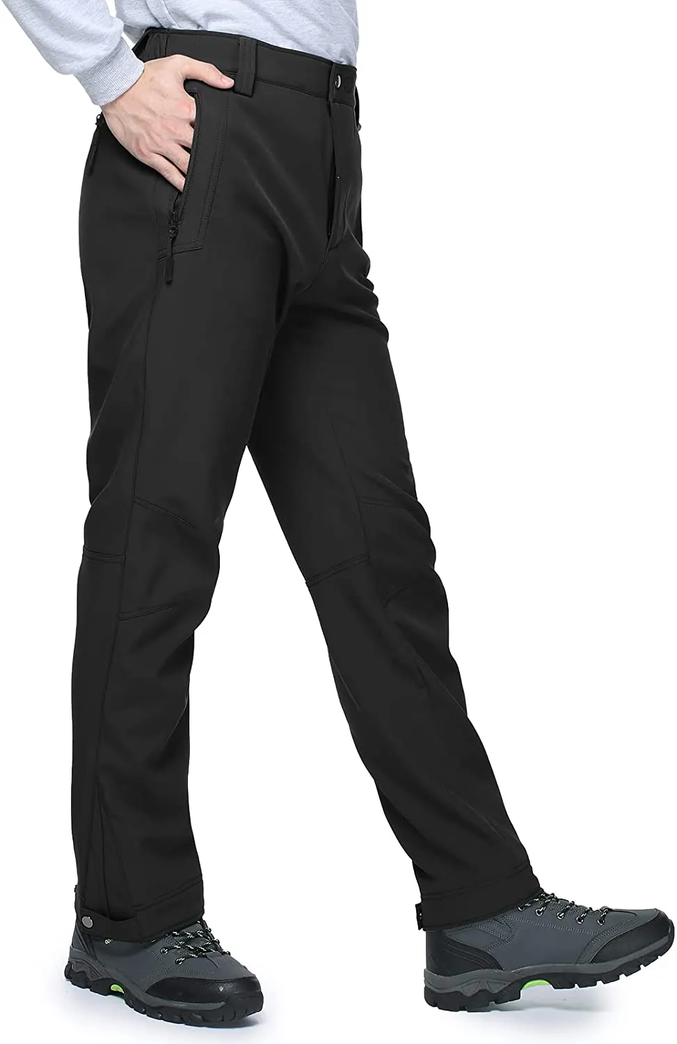 Hiauspor Herren-Wanderhose-Thermohose-Winter-Softshellhose-Skihose-Outdoorhose-Gefüttert