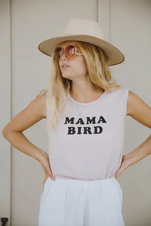 Mama Bird Muscle Tee in Pink