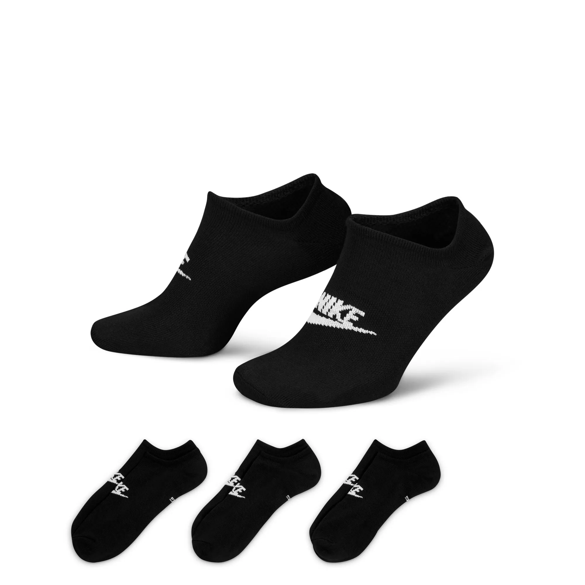 Nike Everyday Essential No Show 3 Pack Socks - Black/White