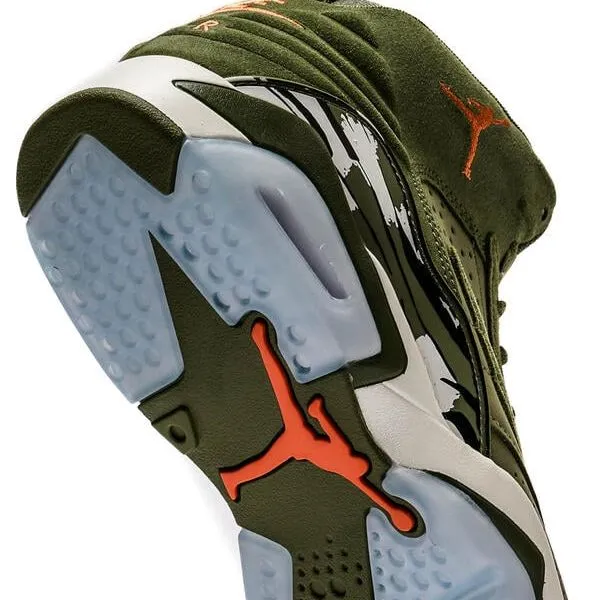 Nike Men's Jordan MVP Sky J Shoes - Olive / Bright Mandarin / Black / Sail