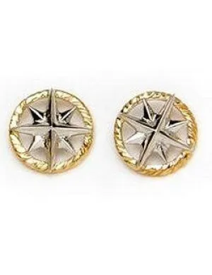 Petite 14k Gold Compass Rose Stud Earrings