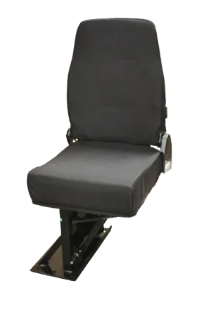 Single Mid Back BV Foldaway Bus Seat in Black Cordura Cloth - Curb Side