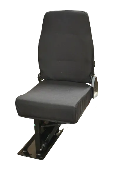 Single Mid Back BV Foldaway Bus Seat in Black Cordura Cloth - Curb Side