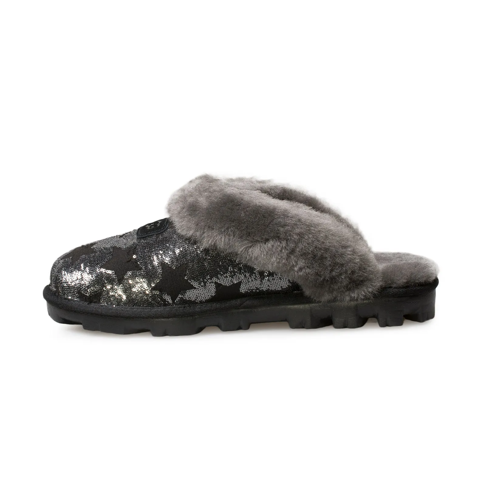 UGG Coquette Sequin Stars Black Slippers - Women's